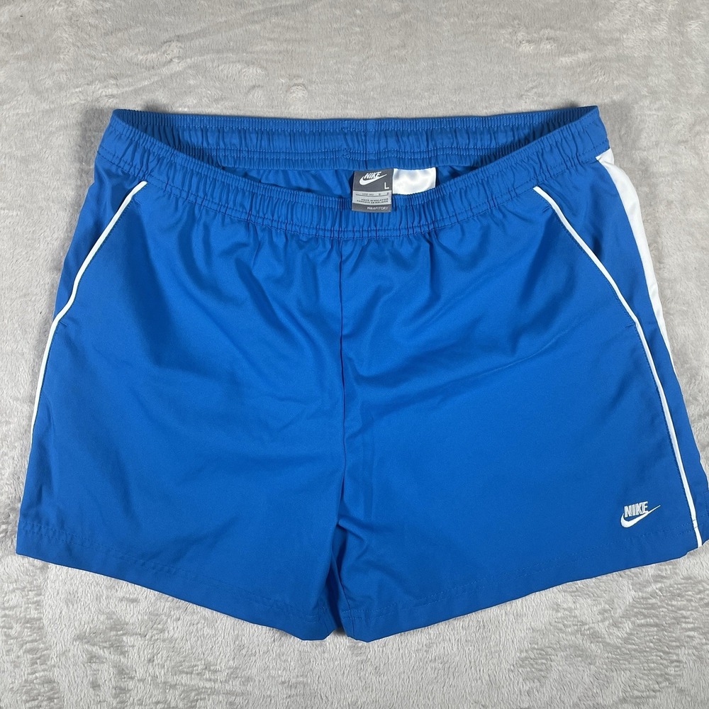 NIKE FIT DRY Blue‎ Womens L (12-14) Stretch Waist Pocket Running Shorts